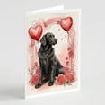 thumbnail image 1 of Flat-Coated Retriever Valentine Roses Greeting Cards Pack of 8 7 in x 5 in, 1 of 3