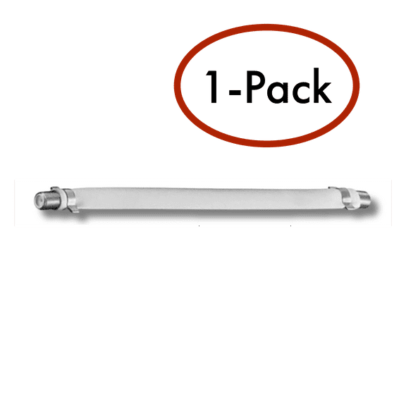 Flat Coax Coaxial Jumper Cable F-to-F, 8 inch, Cable 3/32” thick, 75Ω, Waterproof, RG6 RG-6 Window, RV, (White) 1-Pack