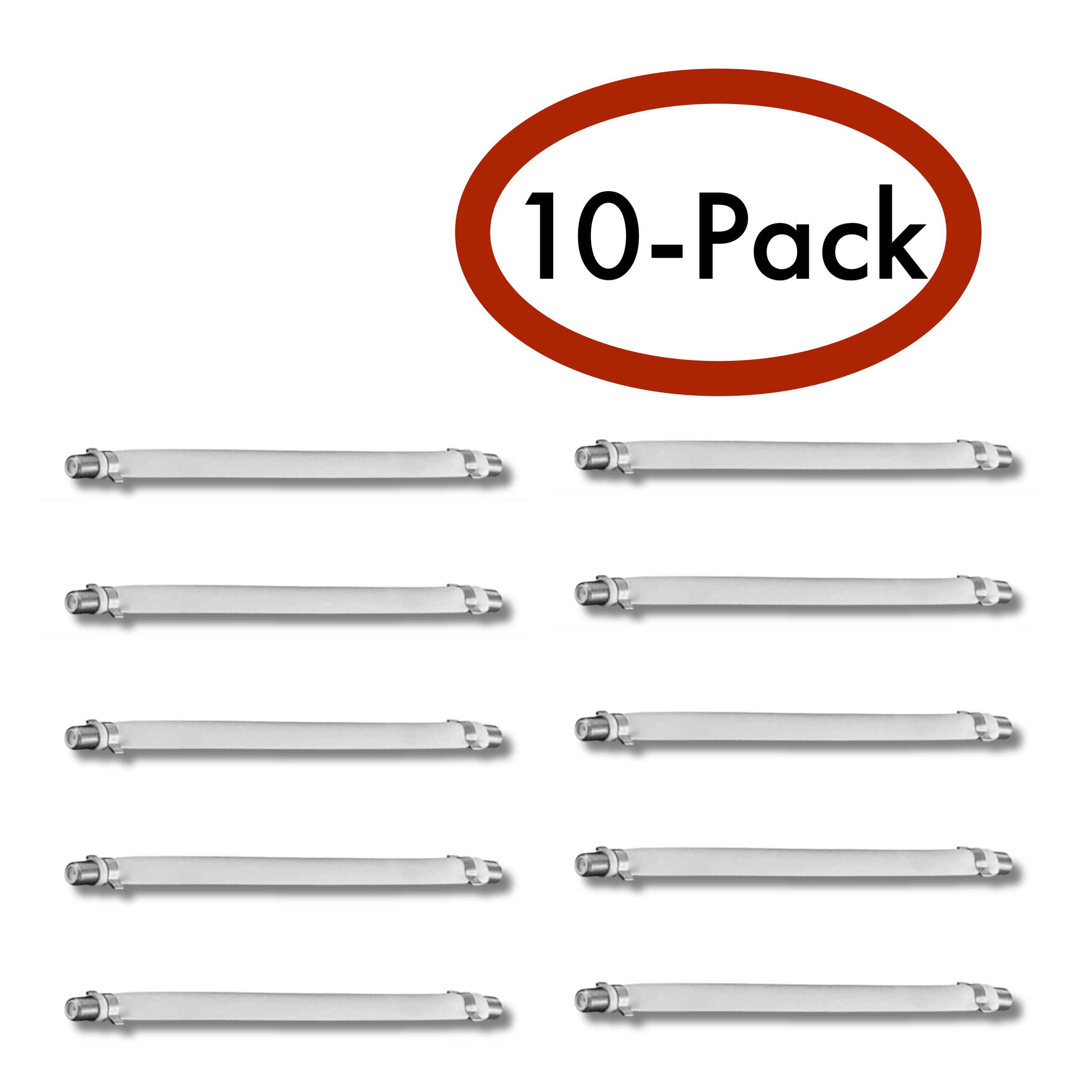 Flat Coax Coaxial Jumper Cable FtoF, 8 inch, Cable 3/32” thick, 75Ω