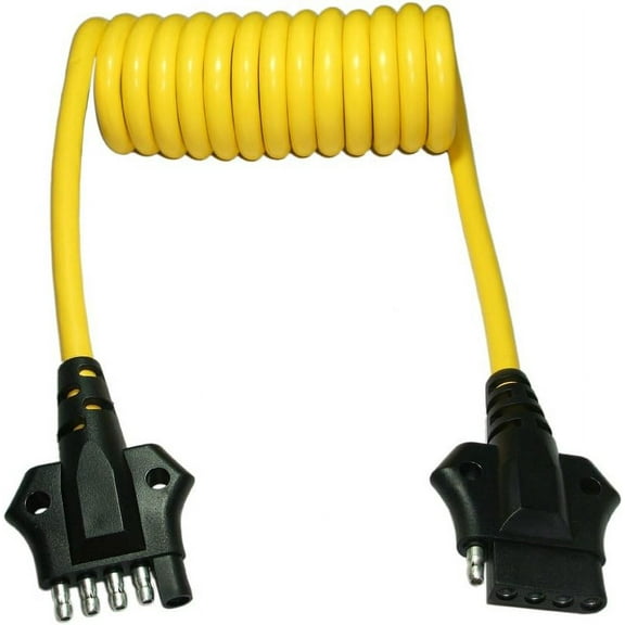 Flat Coiled Extension Cord, 4-Feet