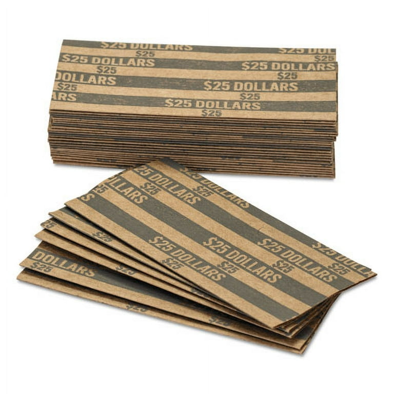 Flat Coin Wrappers, Dollar Coin, $25, Pop-Open Wrappers, 1000/Box Flat Coin Wrappers, Dollar Coin, $25, Pop-Open Wrappers, 1000/Box