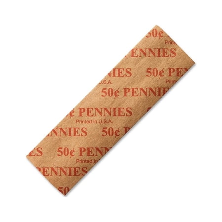 Flat Coin Wrappers, Pennies, $.50, 1000 Wrappers/box | Bundle of 5 Boxes