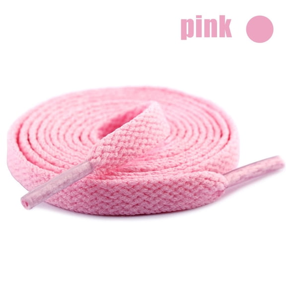 Flat Colored Shoelaces Set of 2,100cm Length Thin Laces for Trainers and Boots,Durable and Washable Replacement Laces in Multiple Color Options(Pink)