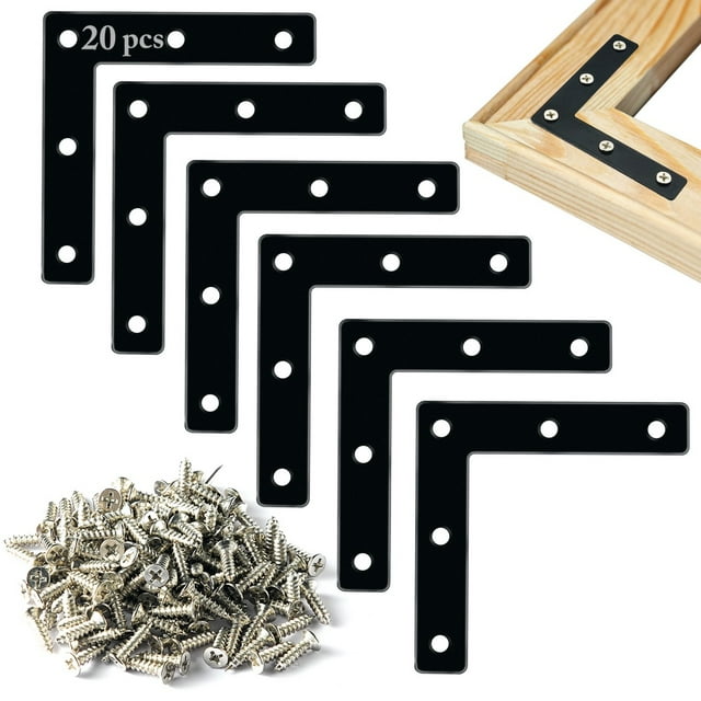 Flat Corner Braces, 20 Pcs 31/8inch L right Angle Braces Brackets
