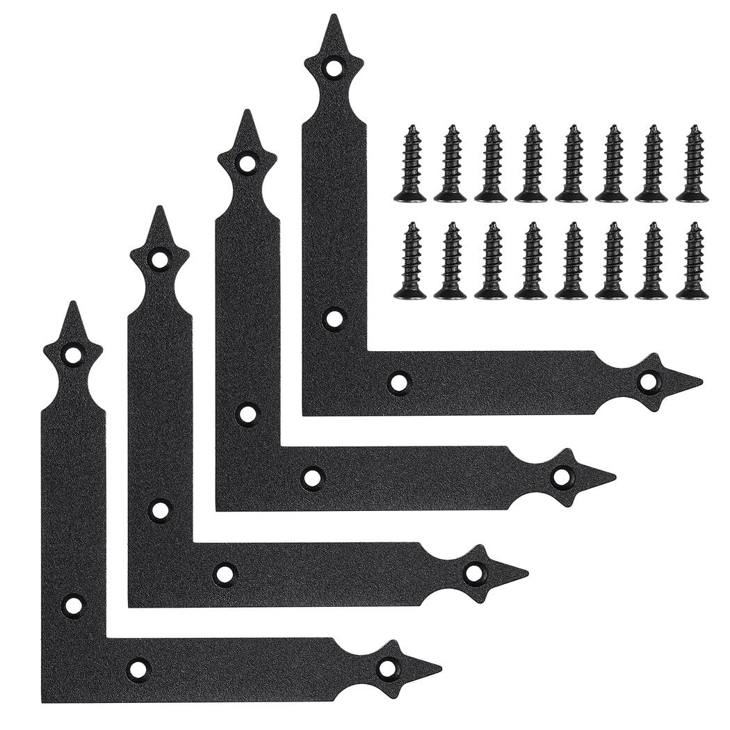 Flat Corner Braces, 4 Pcs 4.92inch L Shape Right Angle Brackets, Flat