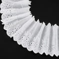 thumbnail image 1 of 15Yard Cotton Lace Ribbon 3-5/8inch Wide White Cotton Eyelet Lace Sewing Trim Wave Shape Cotton Lace Trim for Sewing Floral Embroidered Lace for DIY Wedding Bridal Clothes Decoration DIY, 1 of 7