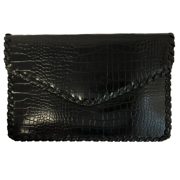 Flat Crocodile Pattern Envelope Clutch