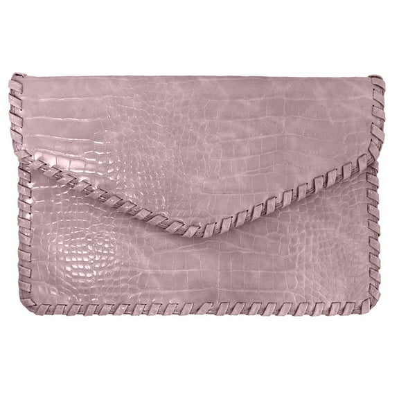Flat Crocodile Pattern Envelope Clutch