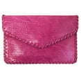 thumbnail image 1 of Flat Crocodile Pattern Envelope Clutch, 1 of 28