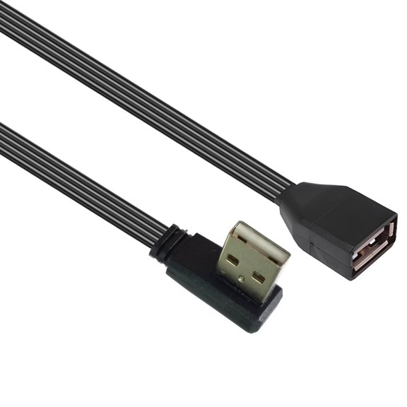 Flat Data Line USB 2.0 Extension Cable 90 Degree/Straight Head Male to Female for Efficient Charging and Data Transfer