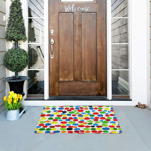Flat Design Fruits Versatile Absorbent Door Mat, Non-Slip, Easy to Clean 32''x20''