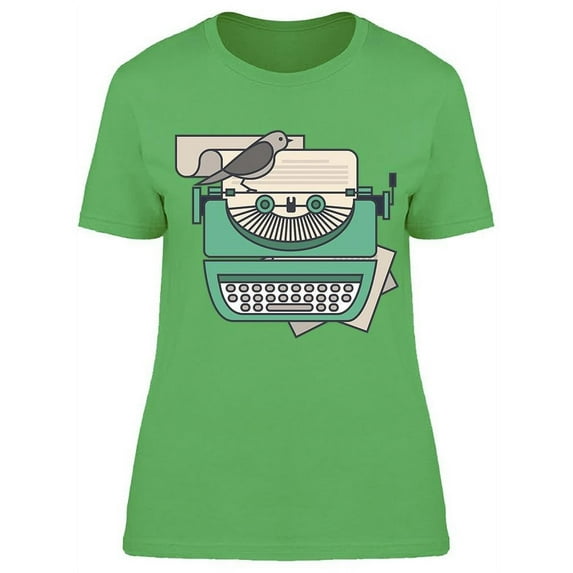 Flat Design Modern Typewriter T-Shirt Women -Image by Shutterstock, Female 3X-Large