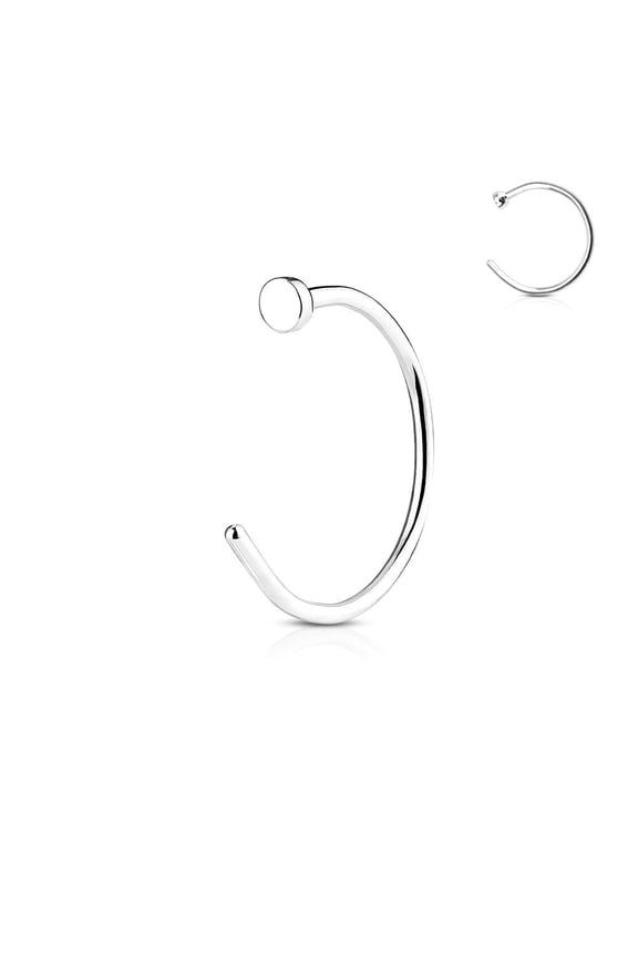 Flat Disc Nose Hoop 316L Surgical Steel Rings (Various Sizes)