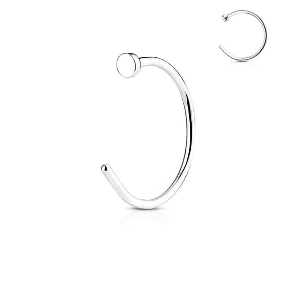 Flat Disc Nose Hoop 316L Surgical Steel Rings (Various Sizes)