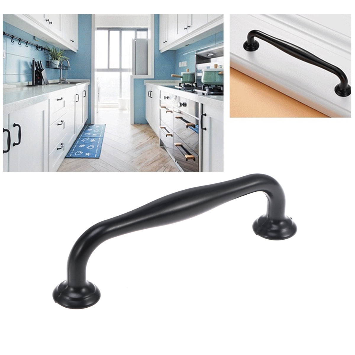 Flat Door Knob Solid Two Holes Cabinet Handle Drawer Pulls for Home Kitchen