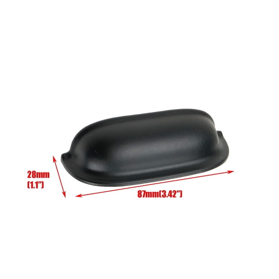 Flat Drawer Pulls Kitchen Cabinet Handles 3.5" Black Zinc Alloy 1 Pack