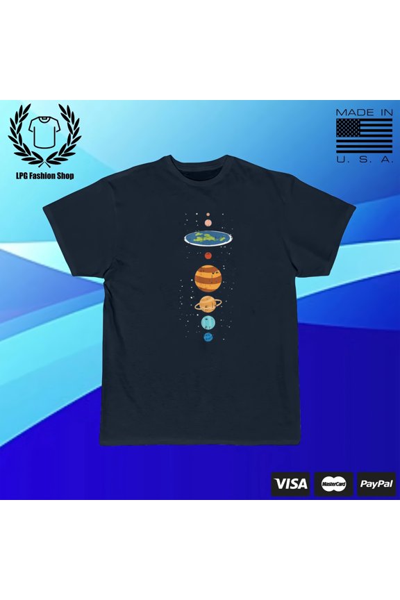 Flat Earth And Planets Funny Conspiracy Theory Earthers T-Shirt