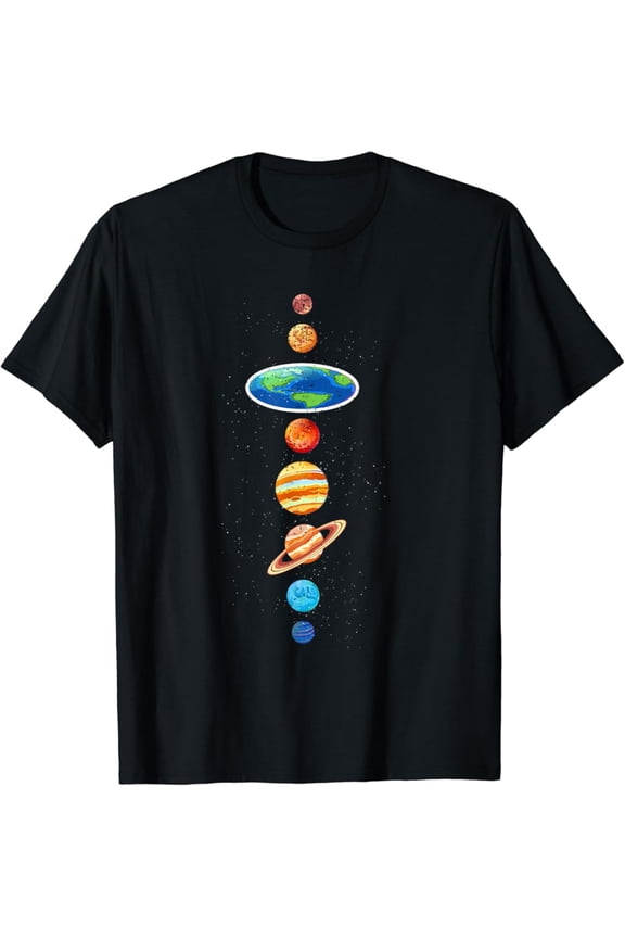 Flat Earth Conspiracy - Solar System Planets - Flat Earther T-Shirt Gift for you - Men & Women Unisex T-shirt