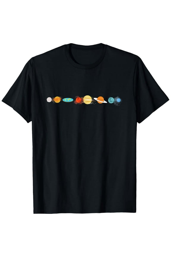 Flat Earth - Flat Earth - Solar System T-Shirt