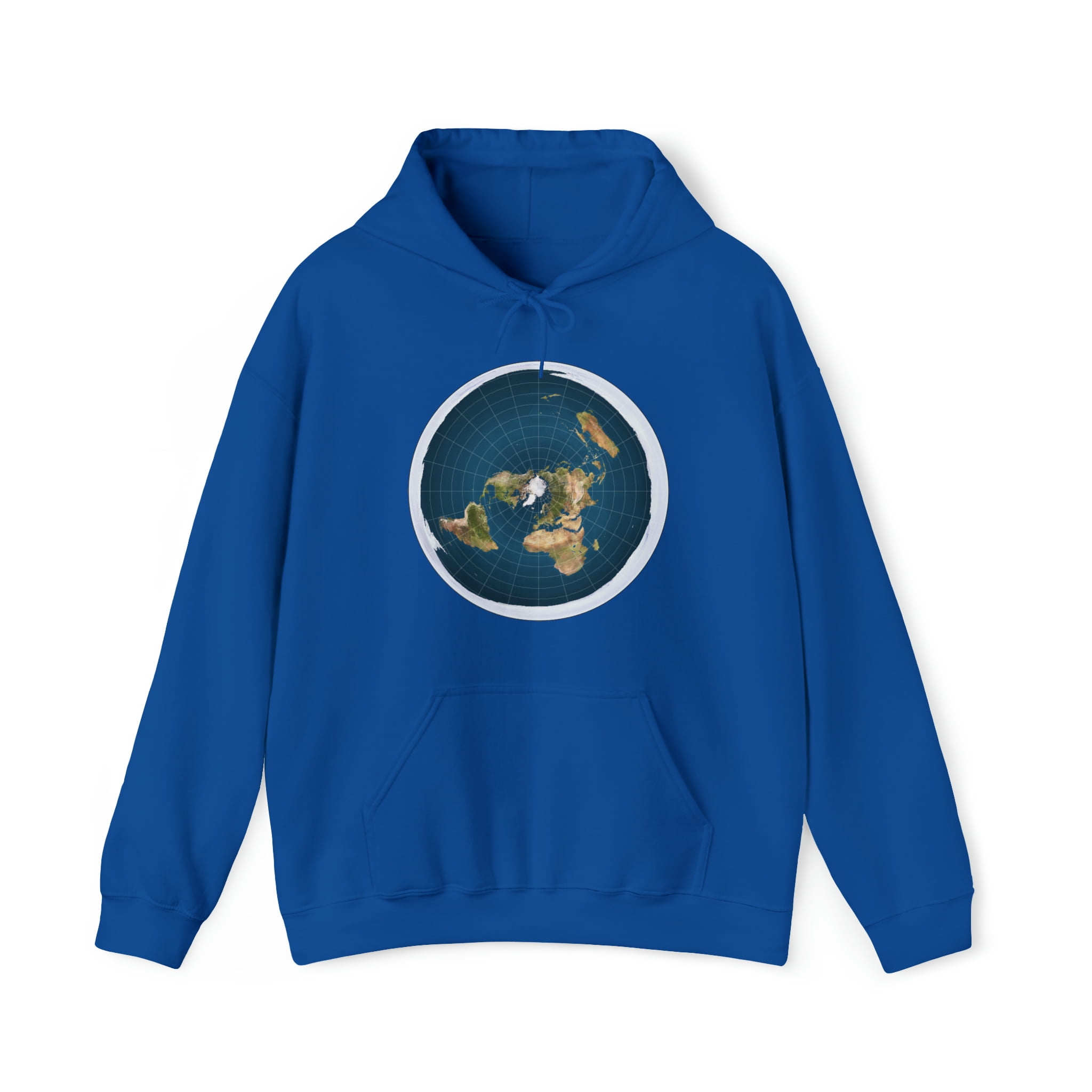 Flat Earth Graphic Hoodie Sweatshirt, Sizes S-5XL 