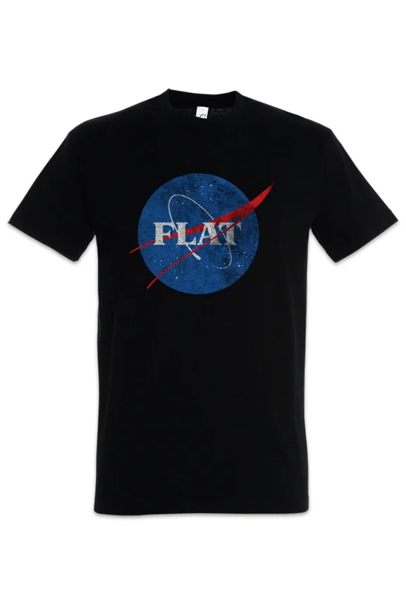 Flat Earth II Astronaut Society Symbol Sign Logo Fun Space Cosmos T-Shirt
