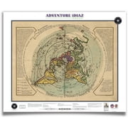 Flat Earth Map(36x44-LARGE) Buaches Physical Planisphere Map of the Earth