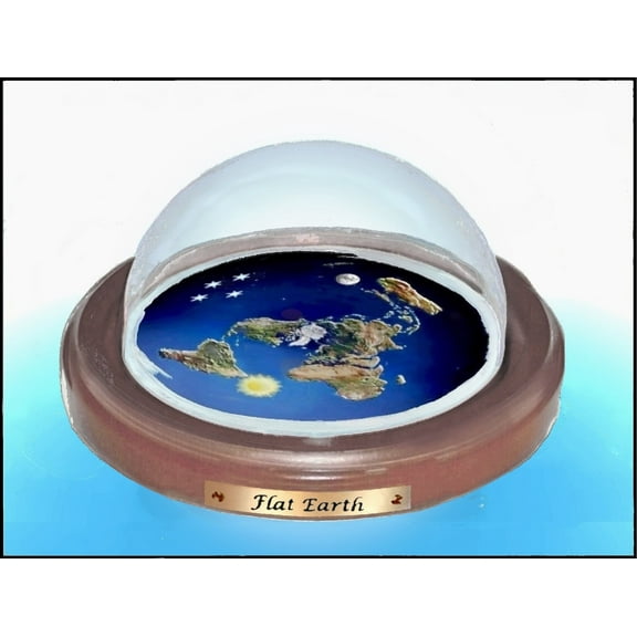 Flat Earth Map Dome Display Model - Sun Moon Stars