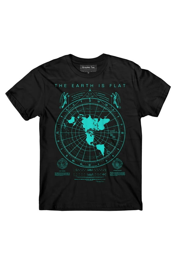 Flat Earth Map t-shirt, Earth is flat, Firmament, NASA lies, New World Order