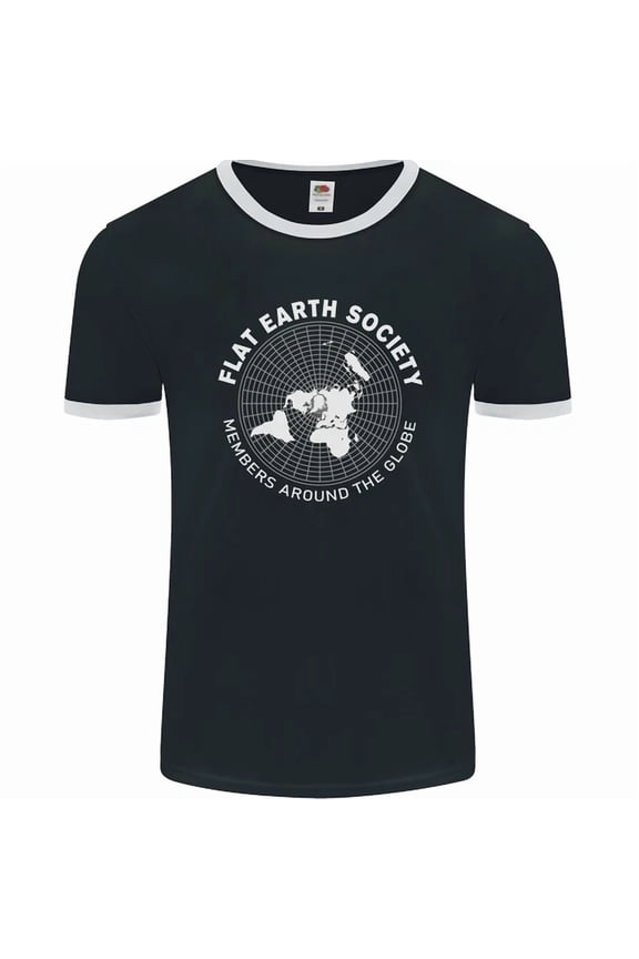 Flat Earth Society Members Around The Globe Mens Womens Ringer T-Shirt Fotl
