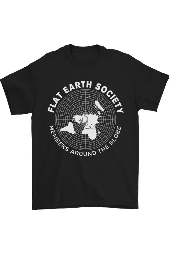 Flat Earth Society Members Around the Globe Mens T-Shirt New