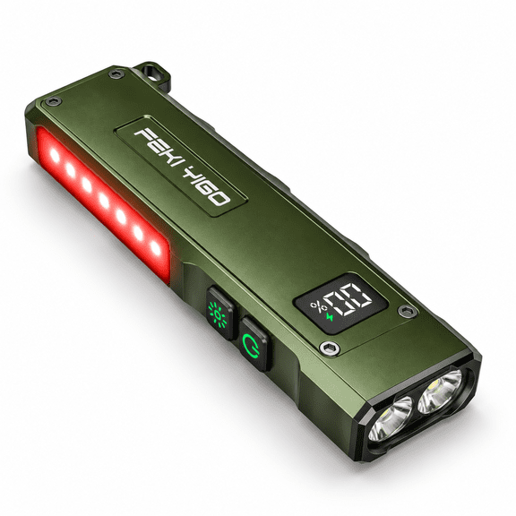 Flat Edc Rechargeable Flashlight 1800 Lumens - Pocket