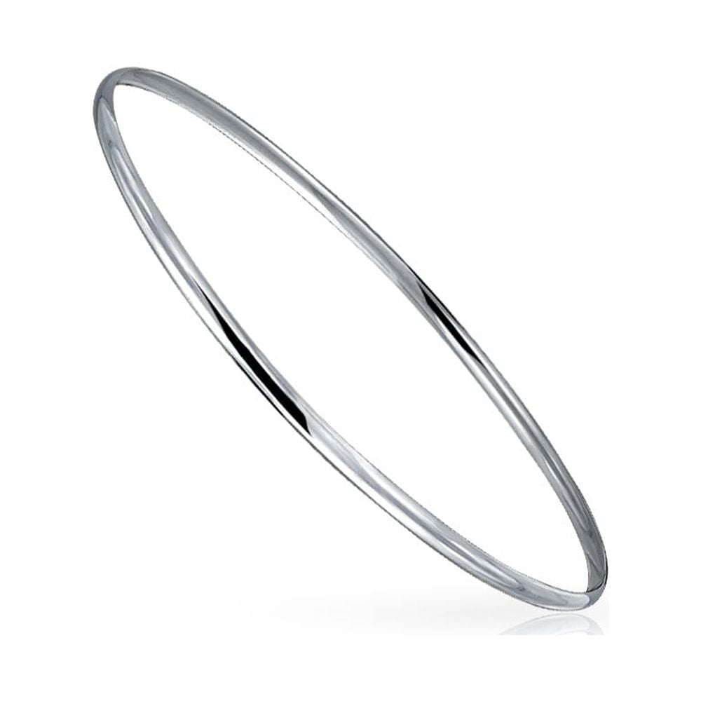  LinnaLove 6mm Narrow Flat Stainless Steel Bangle Bracelets for  Women, Silver, Set of 1 Pieces,: Clothing, Shoes & Jewelry