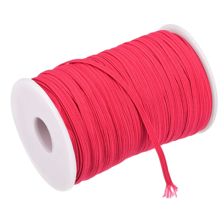 Flat Elastic Band for Sewing 1/8 x 109 Yards Light Red Braided Stretch  Strap Cord Roll for Wigs Crafts 