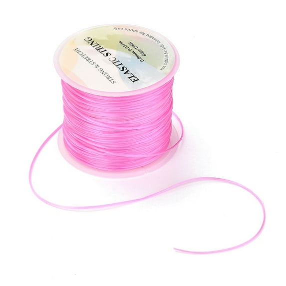 Flat Elastic Crystal String Elastic Beading Thread for Stretch Bracelet Making Pink