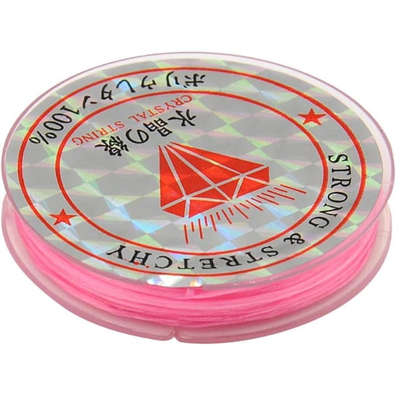 Flat Elastic Crystal String String Cord Crystal Threads Pearl Pink 0.8mm about 10.93 yards(10m)/roll