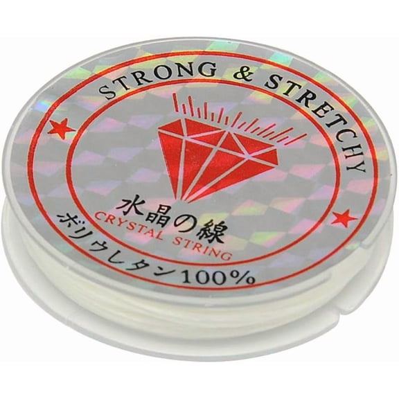 Flat Elastic Crystal String String Cord Crystal Threads White 0.8mm 10.93 yards(10m)/roll