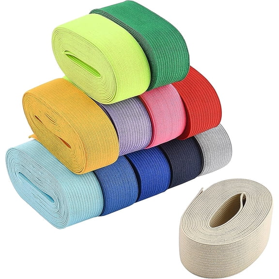 Flat Elastic Rubber Band Webbing Garment Sewing Accessories Mixed Color 25mm 12 colors 2.5m/color 30m/set DIY