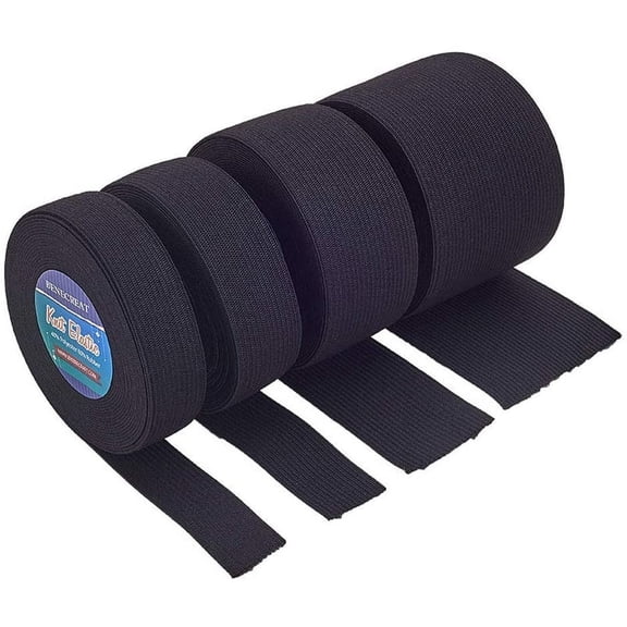 Flat Elastic Rubber Cord/Band Webbing Garment Sewing Accessories Black 20mm/25mm/38mm/60mm 5m/roll 4roll/set