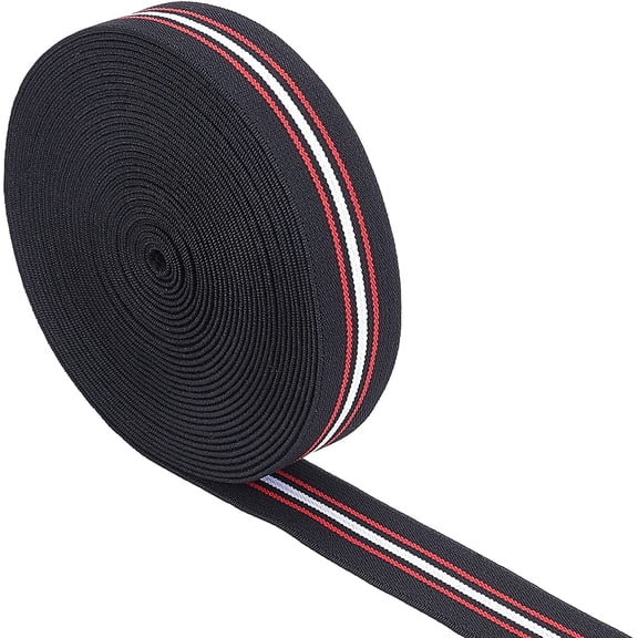 Flat Elastic Rubber Cord/Band Webbing Garment Sewing Accessories Black 25mm 5.5~6m/roll for DIY