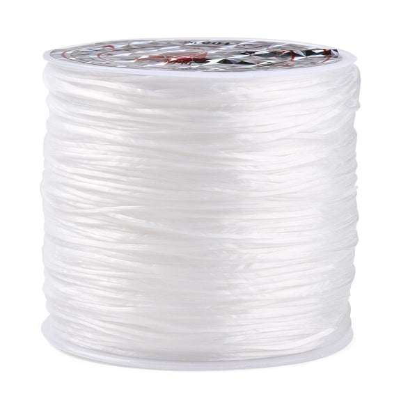 Flat Elastic Spandex String Elastic Beading Thread for Stretch Bracelet Making White 1.0mm 65.61 yards(60m)/roll