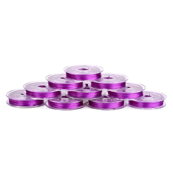 Flat Elastic Stretch Thread for Bracelets Jewelry Making Beading Craft Purple 0.38mm 10.93 yards(10m)/roll