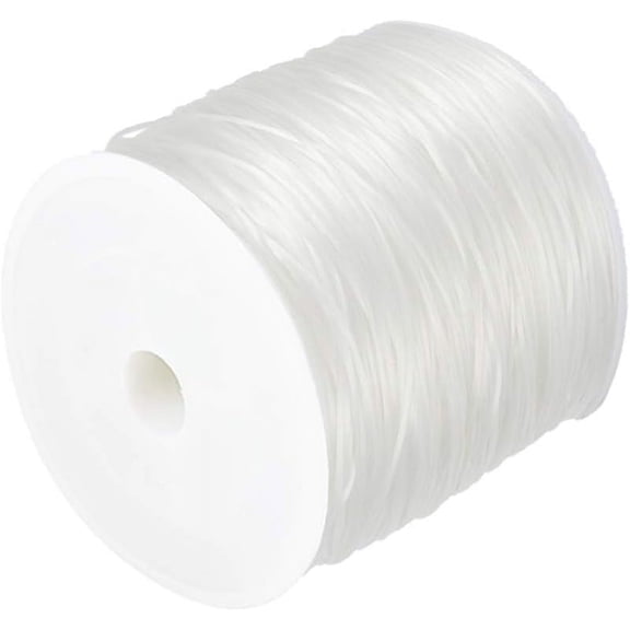 Flat Elastic String Elastic Beading Thread for Stretch Bracelet Making Clear 0.8mm 60m/roll.