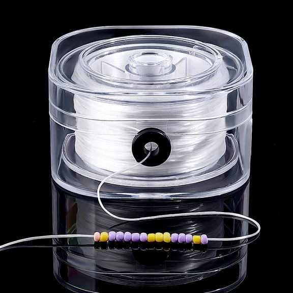 Flat Elastic String Elastic Beading Thread for Stretch Bracelet Making White 1x0.3mm about 65.62 Yards(60m)/Roll
