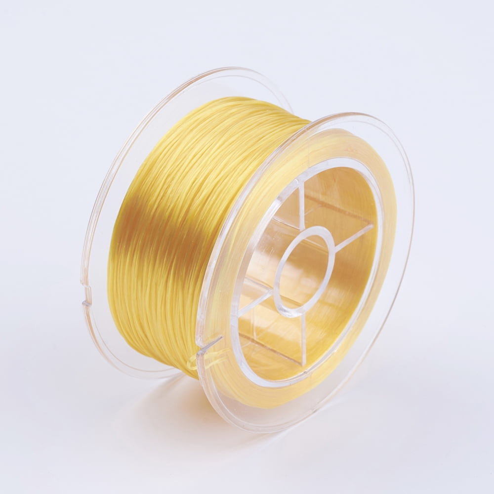 Flat Elastic String Elastic Beading Thread for Stretch Bracelet Making Yellow 0.6mm 54.68 yards(50m)/roll