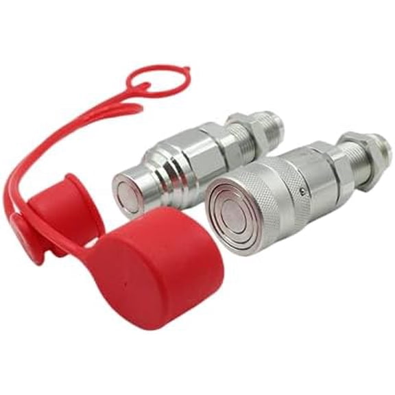 Flat Face Hydraulic Quick Connect Couplers 1/2'' Body 3/4'' JIC, Hydraulic Quick Disconnect #12 JIC Bulkhead Skid Steer Mount ISO16028$$Plumbing & HVAC
