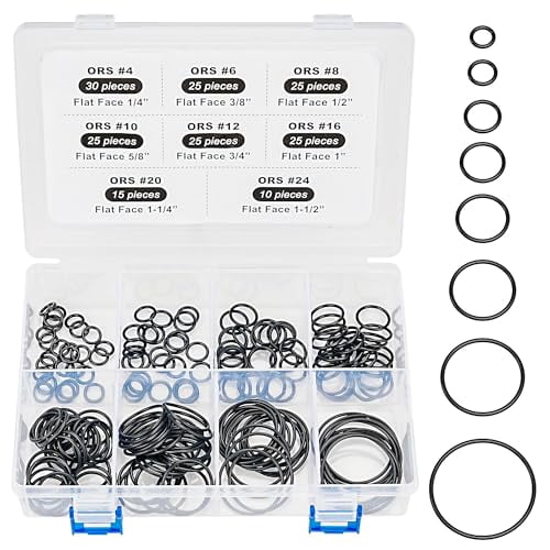 Flat Face O-Ring Kit for ORFS Hydraulic Fittings, Buna 90, 180PCS
