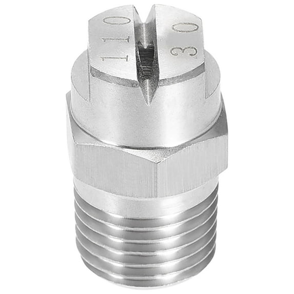 Flat Fan Spray Tip - 1/4 BSPT Male Thread 304 Stainless Steel Nozzle - 110 Degree 3.6mm Orifice Diameter