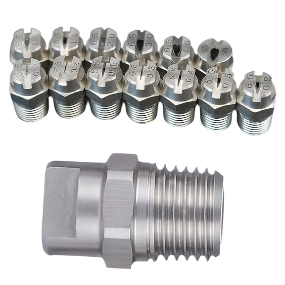 Flat Fan Spray Tip 1/8 Male Thread 304 Stainless Steel Nozzle for Carpet Cleaning Wand, Industrial, Agricultural, Landscaping & Cleaning Applications Pack of 5 1/2 Aperture:1.8mm