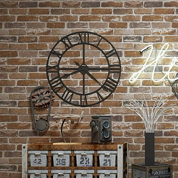 Flat Faux Brick Stone Wallpaper Roll 3D Effect Blocks Vintage Home Decoration Brown
