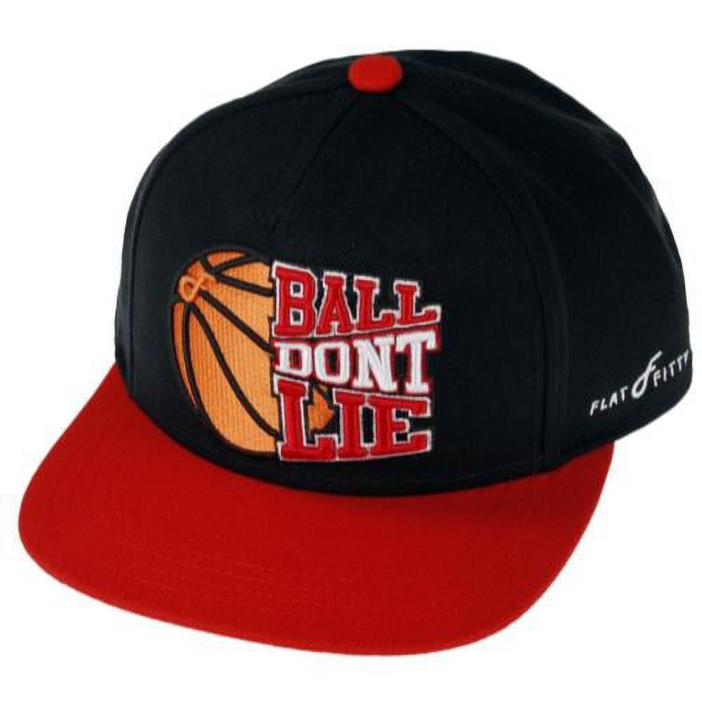 Flat Fitty Ball Don't Lie Snapback Cap Hat, Black / Red, One Size - image 1 of 1